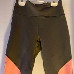 Fabeltics size small brand new olive green and pink bottom mesh leggings